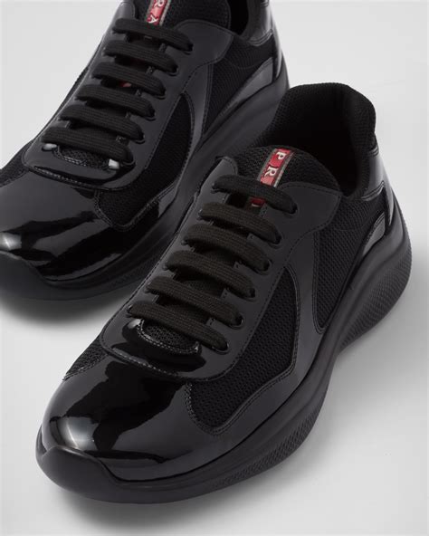 patent leather and technical fabric prada america's cup sneakers|prada americas cup sneakers women.